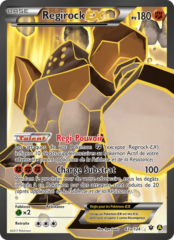 Scan HD carte Pokémon Regirock EX 43/124 — Impact des Destins