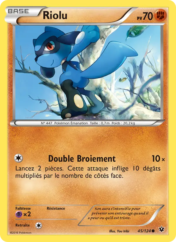 Scan HD carte Pokémon Riolu 45/124 — Impact des Destins