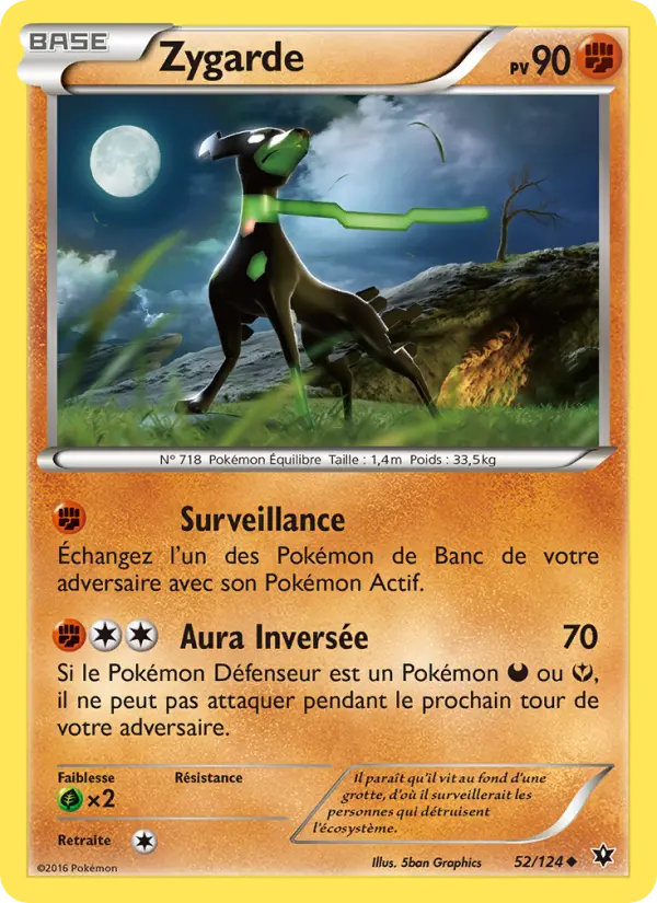 Scan HD carte Pokémon Zygarde 52/124 — Impact des Destins