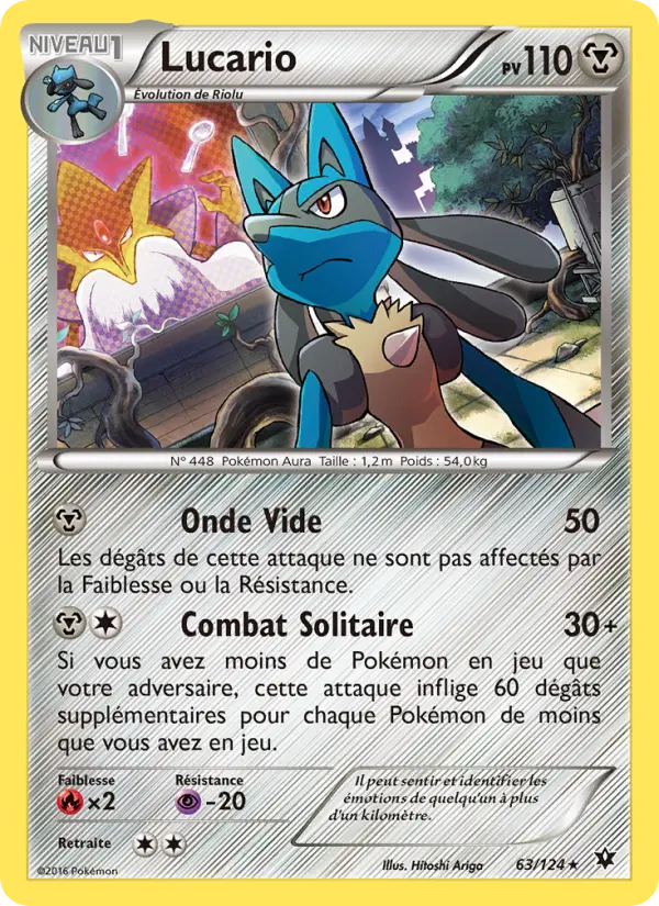 Scan HD carte Pokémon Lucario 63/124 — Impact des Destins