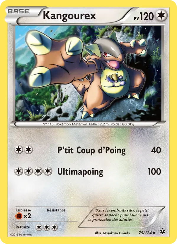 Scan HD carte Pokémon Kangourex 75/124 — Impact des Destins