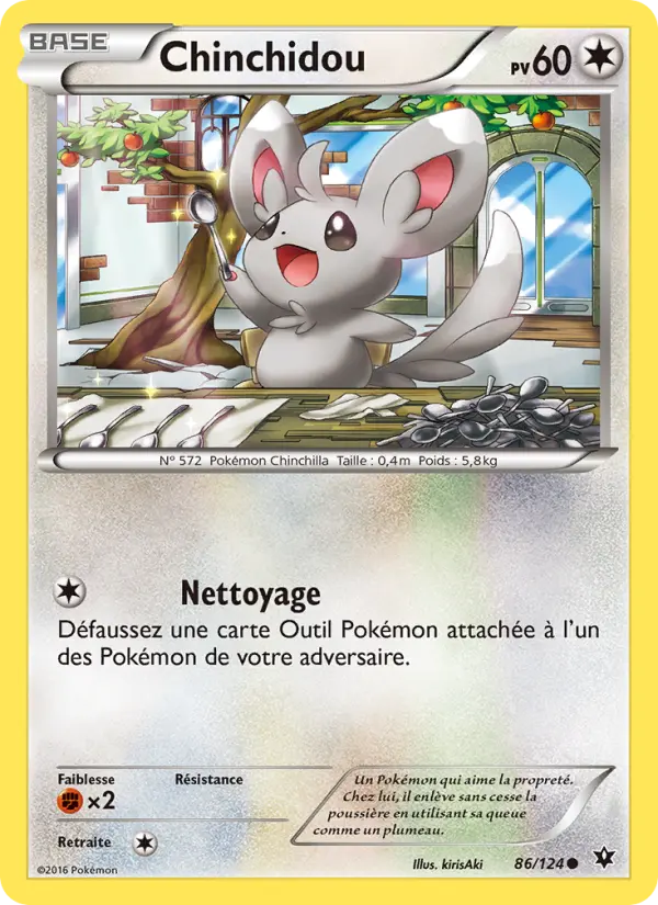 Scan HD carte Pokémon Chinchidou 86/124 — Impact des Destins