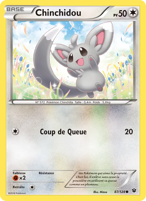 Scan HD carte Pokémon Chinchidou 87/124 — Impact des Destins