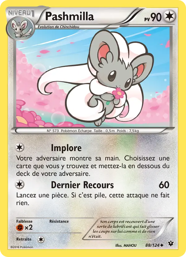 Scan HD carte Pokémon Pashmilla 88/124 — Impact des Destins