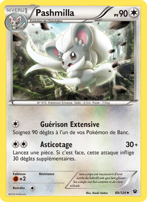 Scan HD carte Pokémon Pashmilla 89/124 — Impact des Destins