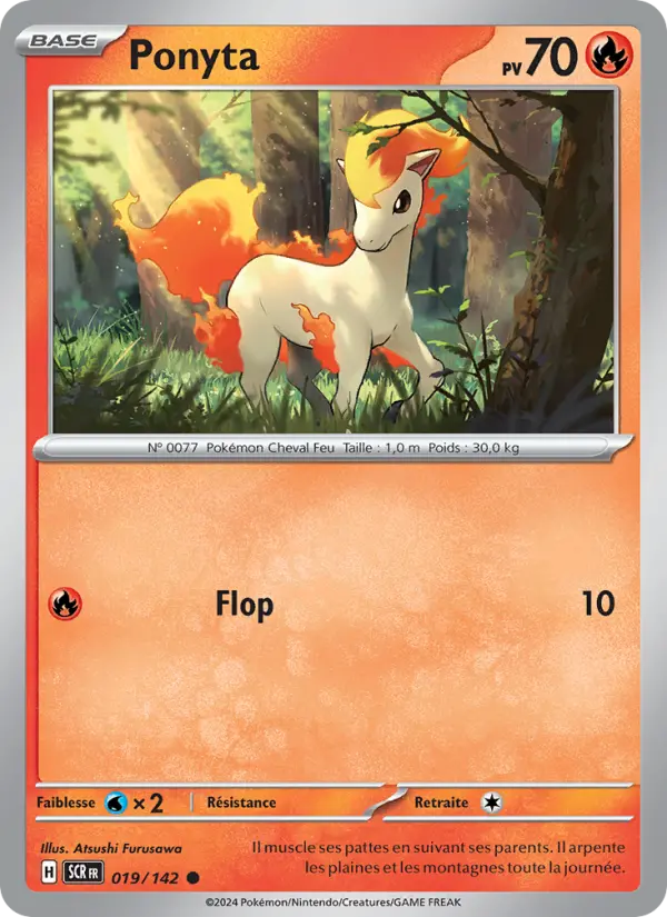 Scan HD carte Pokémon Ponyta 019/142 — Couronne Stellaire