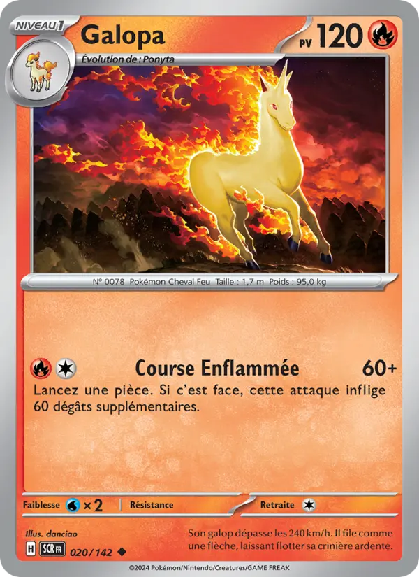 Scan HD carte Pokémon Galopa 020/142 — Couronne Stellaire