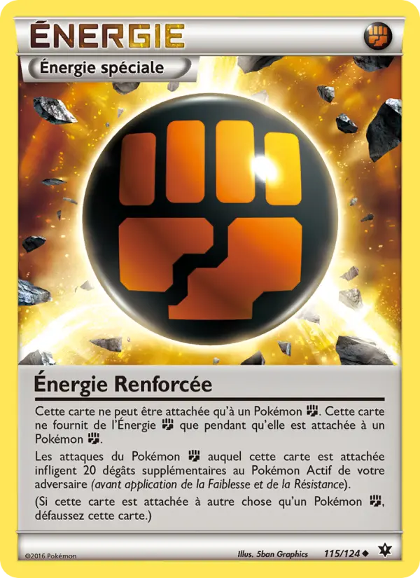 Scan HD carte Pokémon Énergie Renforcée 115/124 — Impact des Destins