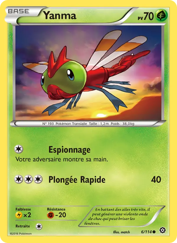 Scan HD carte Pokémon Yanma 6/114 — Offensive Vapeur