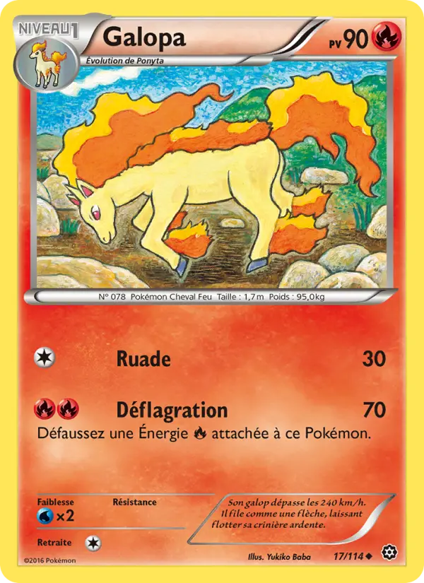 Scan HD carte Pokémon Galopa 17/114 — Offensive Vapeur