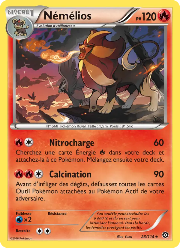 Scan HD carte Pokémon Némélios 23/114 — Offensive Vapeur