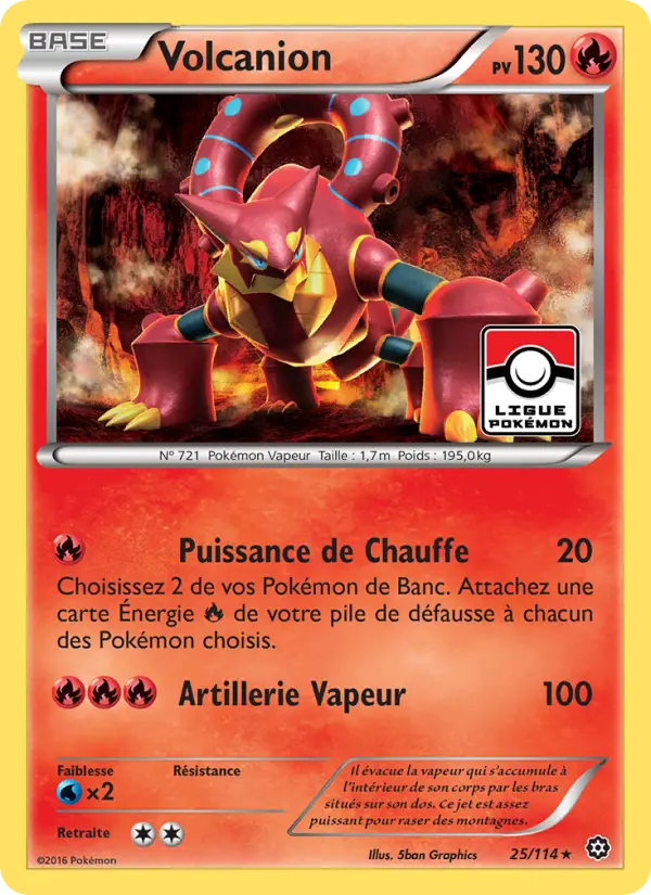 Scan HD carte Pokémon Volcanion 25/114 — Offensive Vapeur