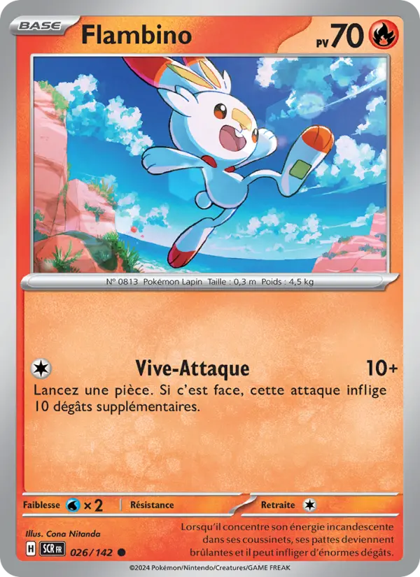 Scan HD carte Pokémon Flambino 026/142 — Couronne Stellaire