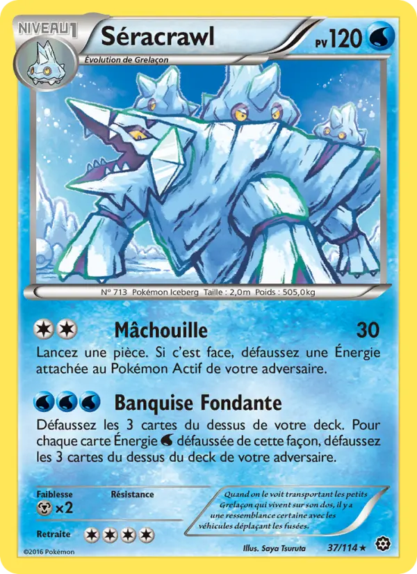 Scan HD carte Pokémon Séracrawl 37/114 — Offensive Vapeur