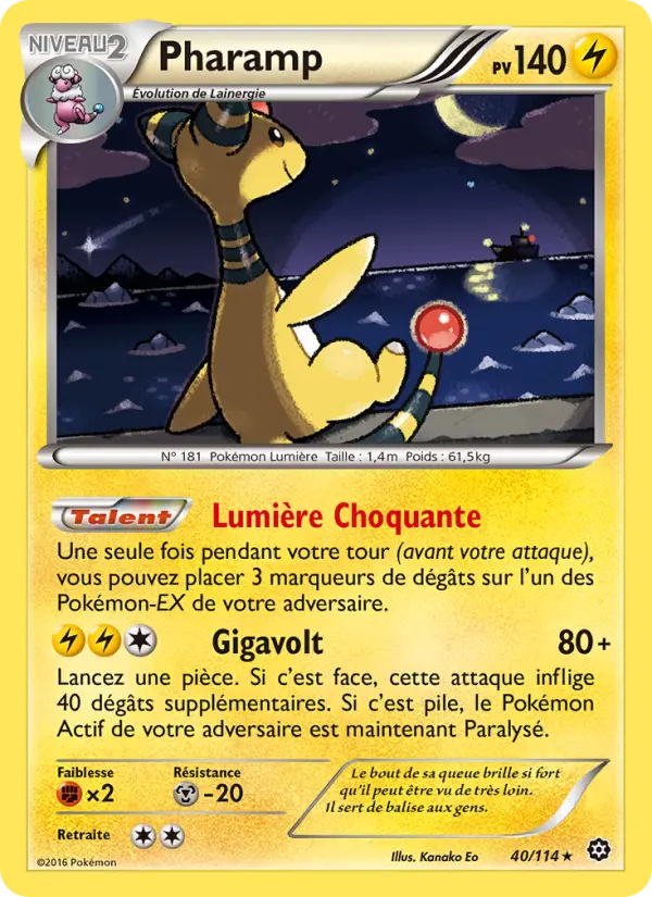 Scan HD carte Pokémon Pharamp 40/114 — Offensive Vapeur