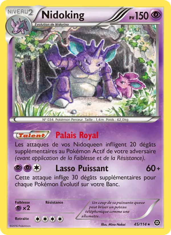 Scan HD carte Pokémon Nidoking 45/114 — Offensive Vapeur