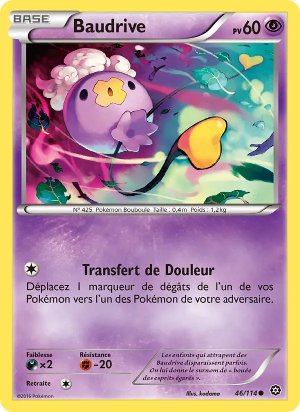 Scan HD carte Pokémon Baudrive 46/114 — Offensive Vapeur