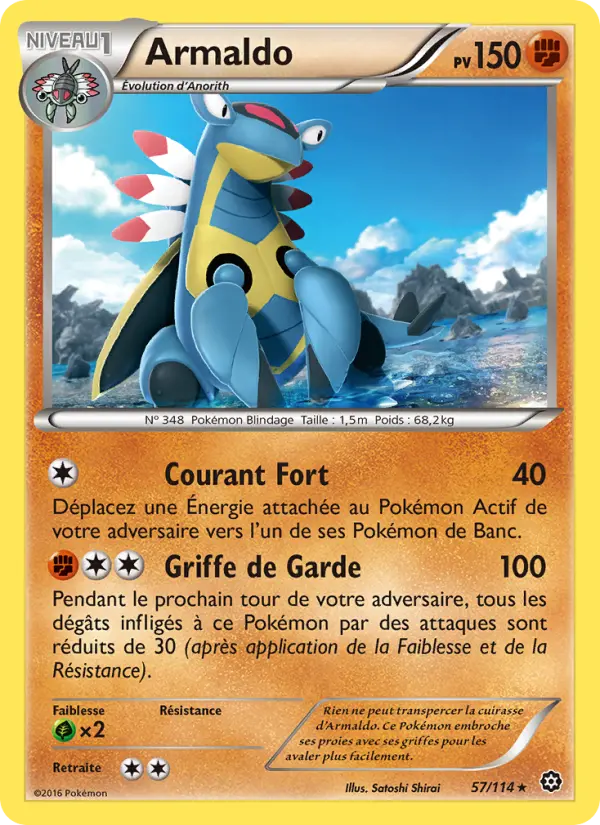 Scan HD carte Pokémon Armaldo 57/114 — Offensive Vapeur