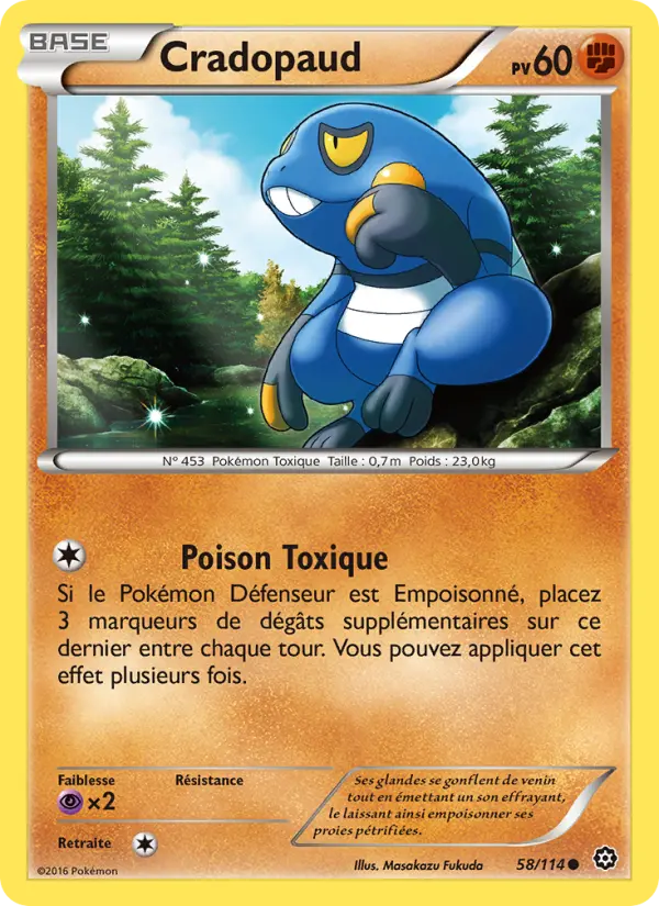 Scan HD carte Pokémon Cradopaud 58/114 — Offensive Vapeur