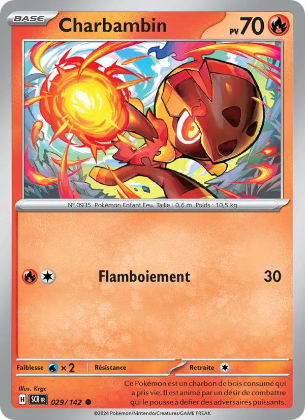 Scan HD carte Pokémon Charbambin 029/142 — Couronne Stellaire