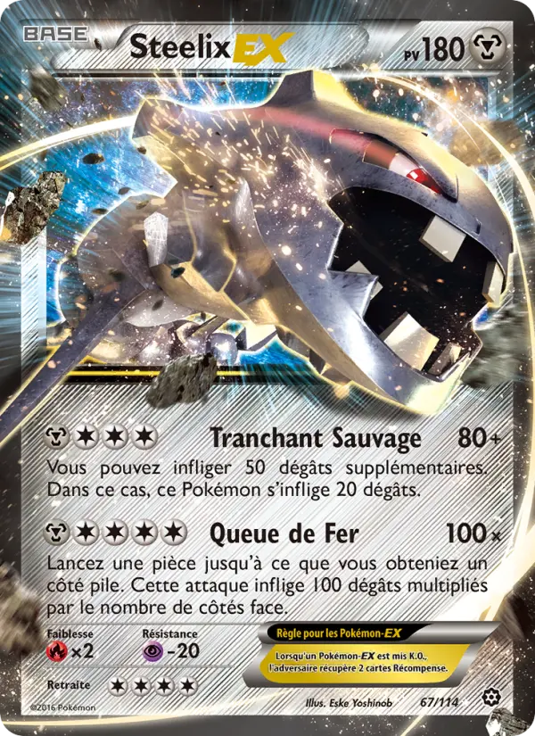 Scan HD carte Pokémon Steelix EX 67/114 — Offensive Vapeur