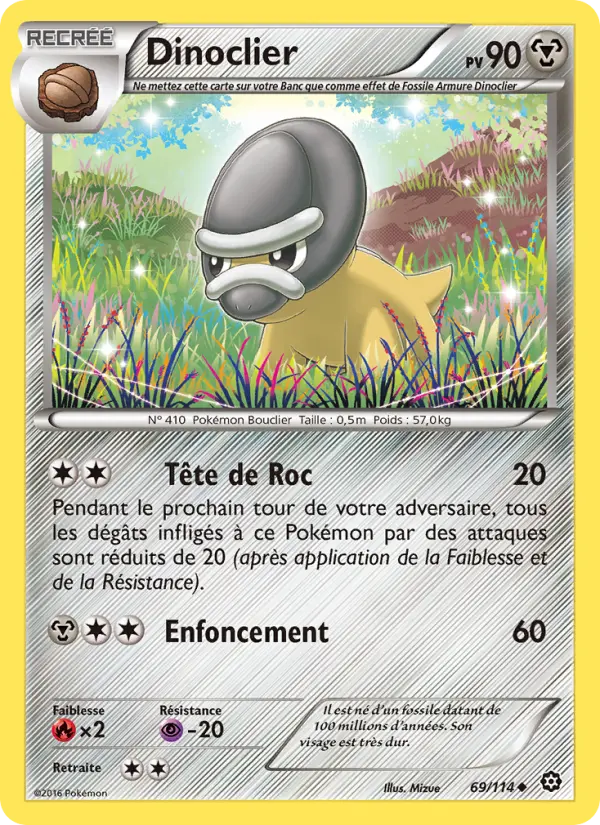 Scan HD carte Pokémon Dinoclier 69/114 — Offensive Vapeur