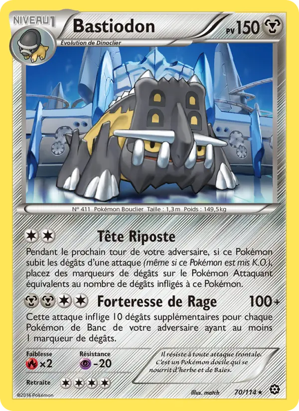 Scan HD carte Pokémon Bastiodon 70/114 — Offensive Vapeur