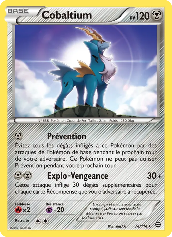 Scan HD carte Pokémon Cobaltium 74/114 — Offensive Vapeur