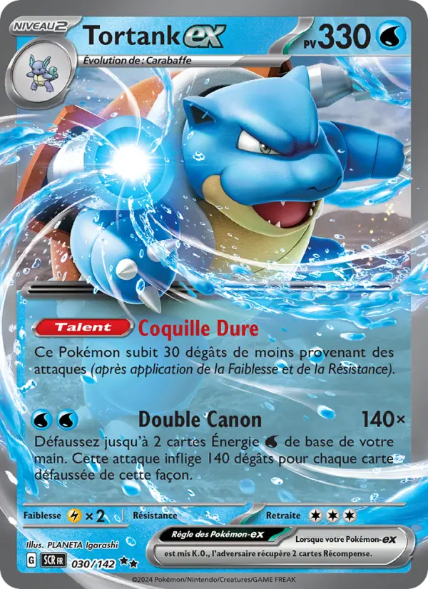 Scan HD carte Pokémon Tortank-ex 030/142 — Couronne Stellaire