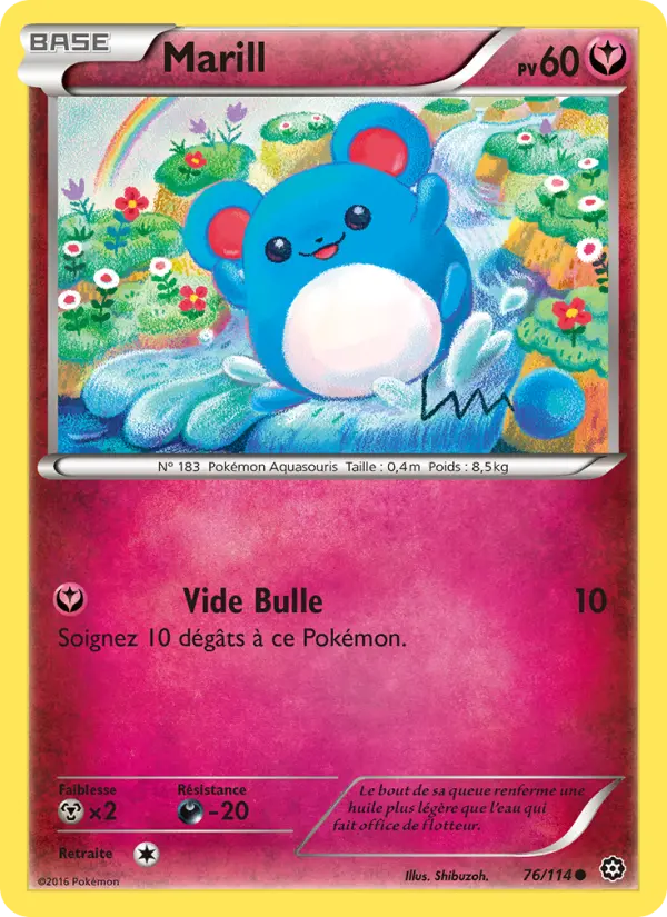 Scan HD carte Pokémon Marill 76/114 — Offensive Vapeur