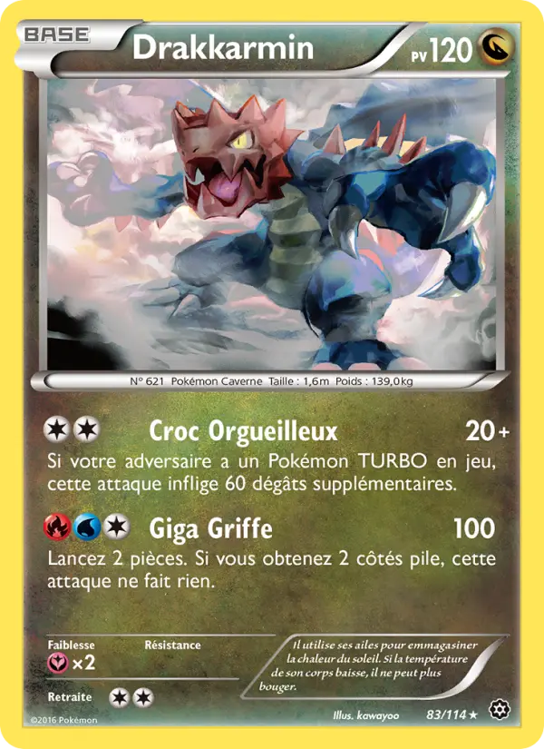 Scan HD carte Pokémon Drakkarmin 83/114 — Offensive Vapeur