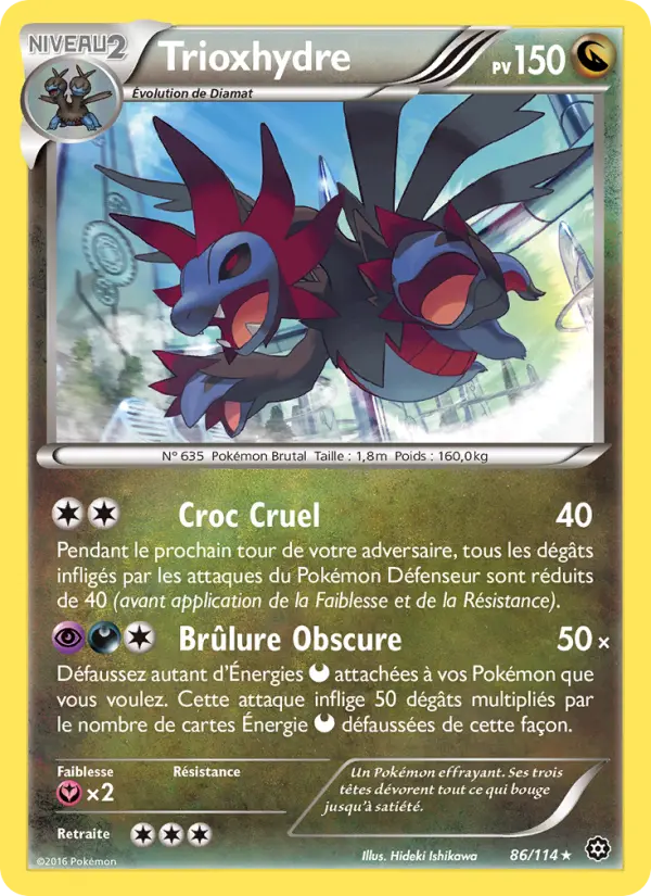 Scan HD carte Pokémon Trioxhydre 86/114 — Offensive Vapeur