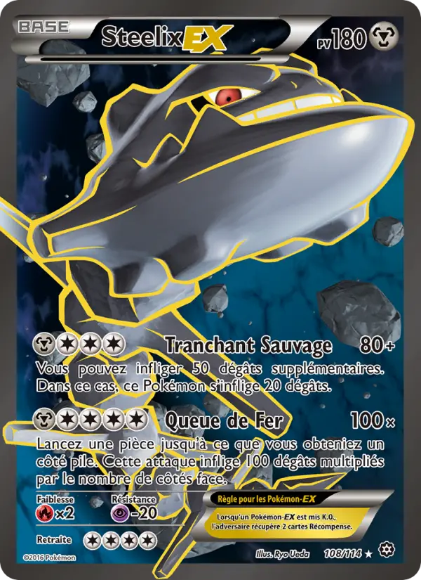Scan HD carte Pokémon Steelix EX 108/114 — Offensive Vapeur