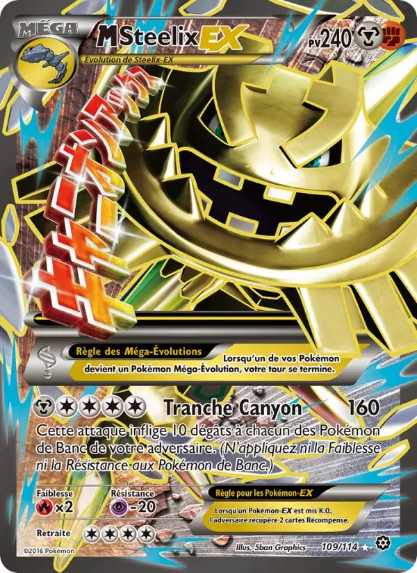 Scan HD carte Pokémon M-Steelix EX 109/114 — Offensive Vapeur