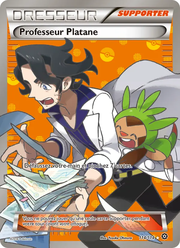 Scan HD carte Pokémon Professeur Platane 114/114 — Offensive Vapeur