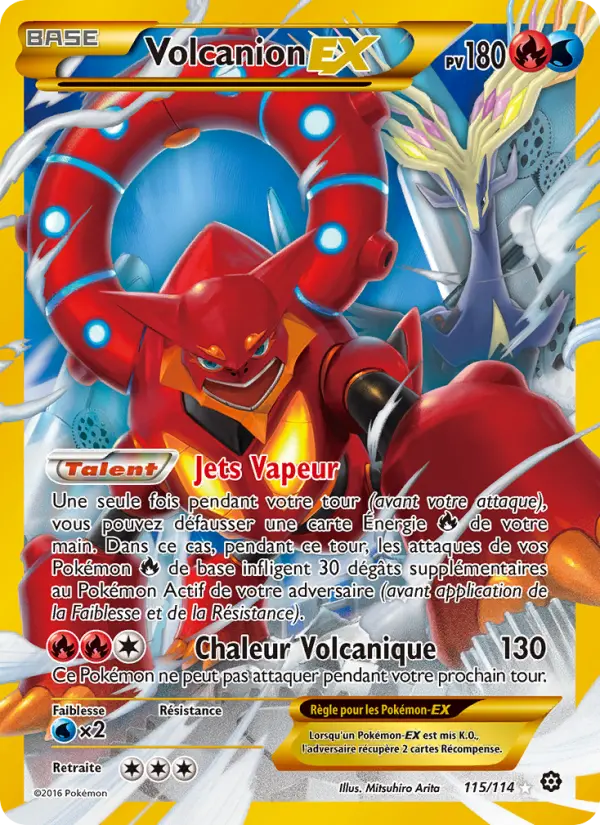 Scan HD carte Pokémon Volcanion EX 115/114 — Offensive Vapeur