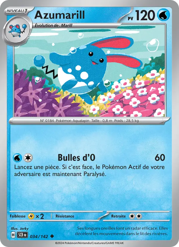 Scan HD carte Pokémon Azumarill 034/142 — Couronne Stellaire