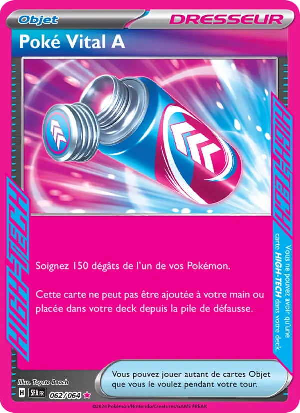 Scan HD carte Pokémon Poké Vital A 062/64 — Fable Nébuleuse