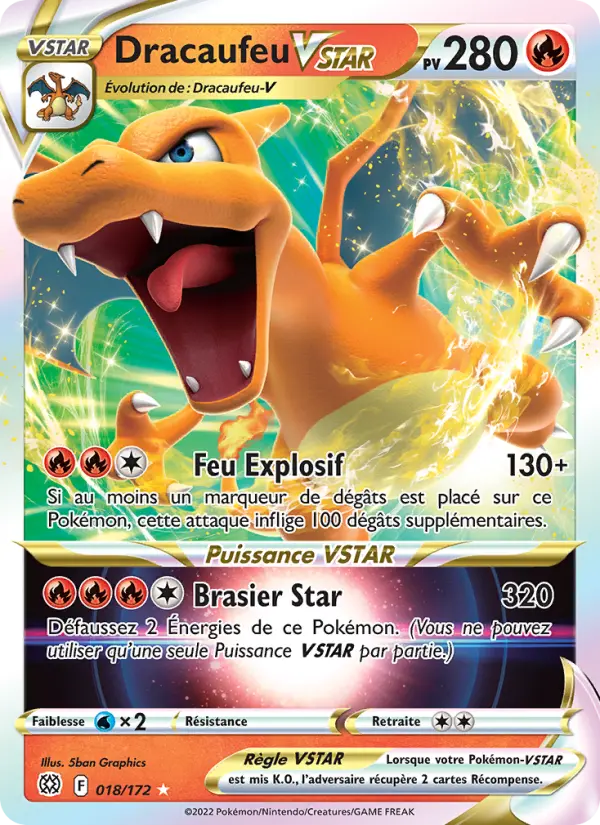 Scan HD carte Pokémon Dracaufeu VSTAR 018/172 — Stars Étincelantes