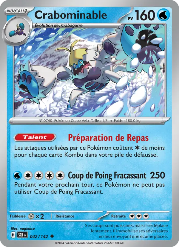 Scan HD carte Pokémon Crabominable 042/142 — Couronne Stellaire