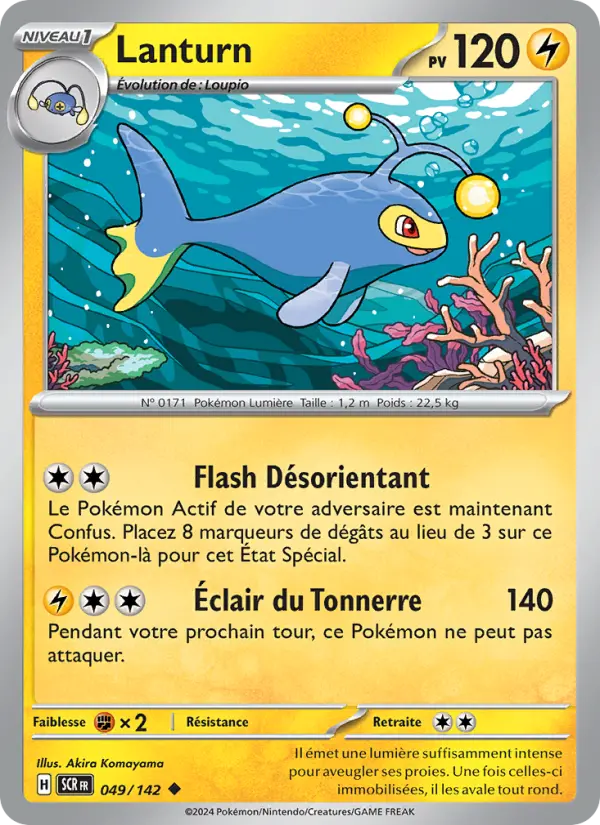 Scan HD carte Pokémon Lanturn 049/142 — Couronne Stellaire