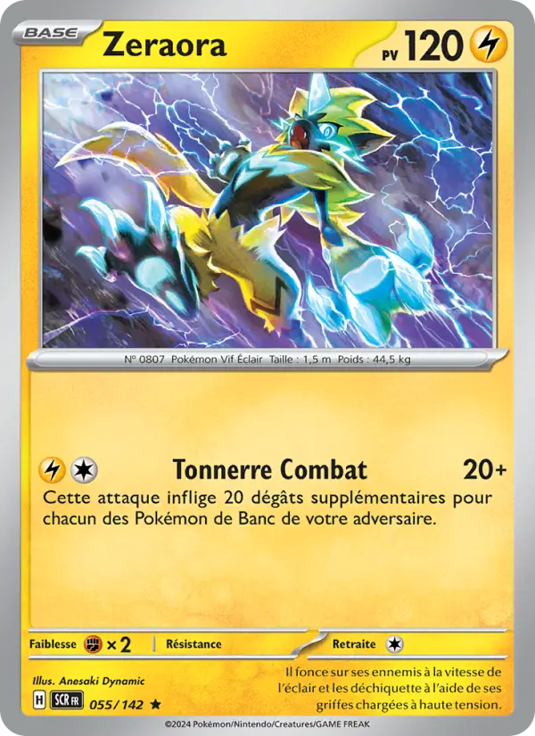 Scan HD carte Pokémon Zeraora 055/142 — Couronne Stellaire