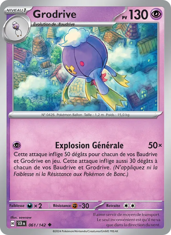Scan HD carte Pokémon Grodrive 061/142 — Couronne Stellaire