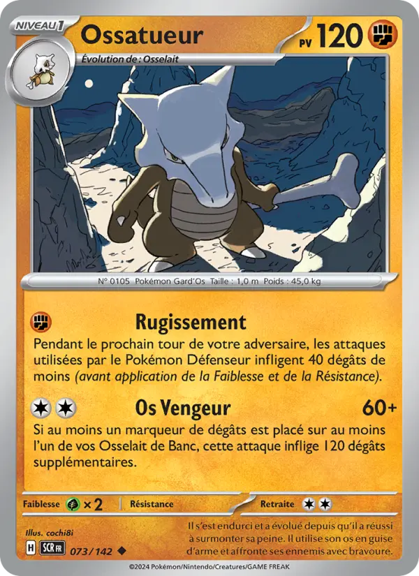 Scan HD carte Pokémon Ossatueur 073/142 — Couronne Stellaire