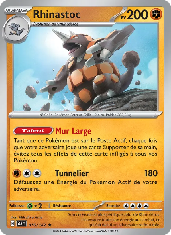 Scan HD carte Pokémon Rhinastoc 076/142 — Couronne Stellaire