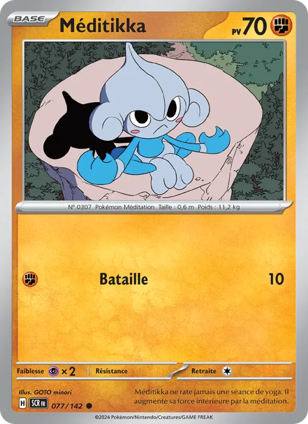 Scan HD carte Pokémon Méditikka 077/142 — Couronne Stellaire