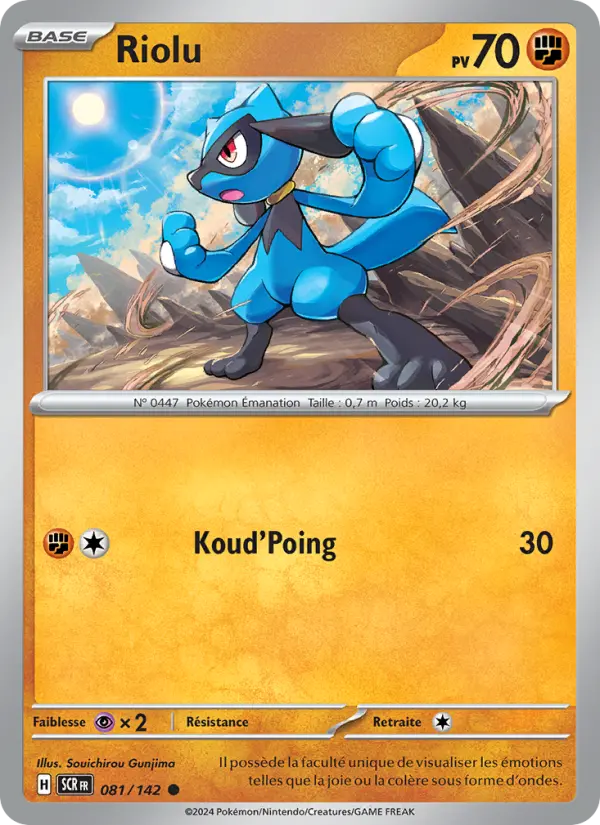 Scan HD carte Pokémon Riolu 081/142 — Couronne Stellaire