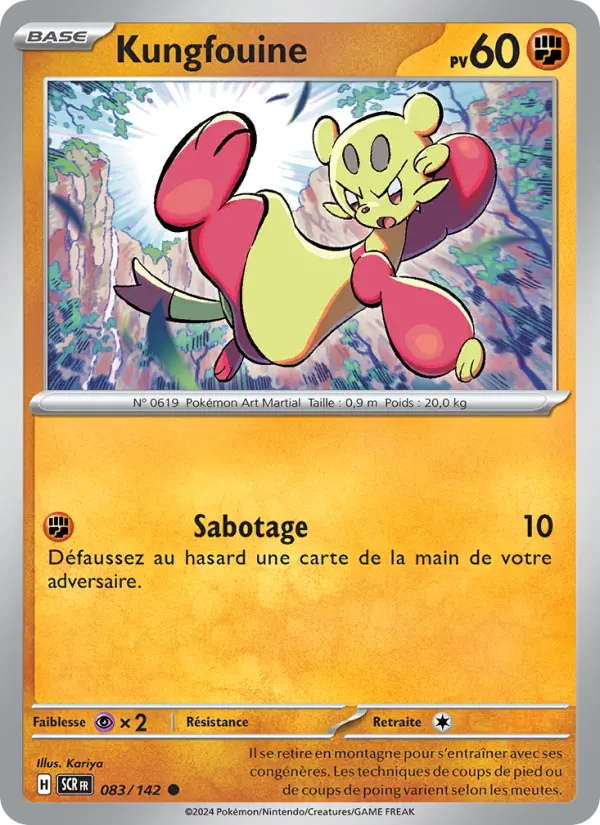 Scan HD carte Pokémon Kungfouine 083/142 — Couronne Stellaire