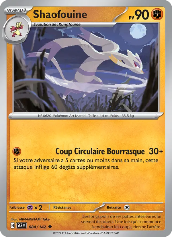 Scan HD carte Pokémon Shaofouine 084/142 — Couronne Stellaire
