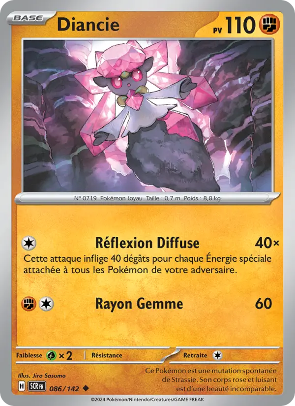Scan HD carte Pokémon Diancie 086/142 — Couronne Stellaire